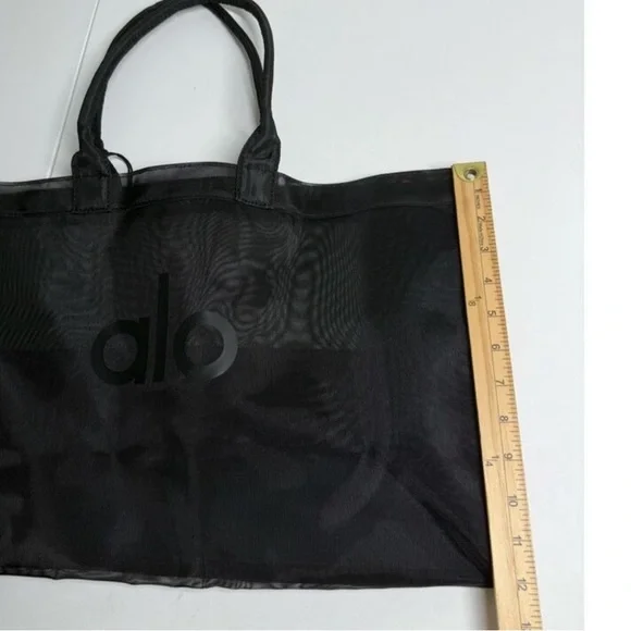 ALO Yoga Black Sheer Mesh Tote - Picture 7 of 9